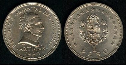 1 peso, 1960, Artigas, 771