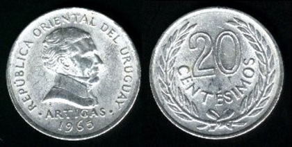 20 centesimos, Artigas, 1965, 701