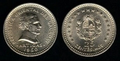 25 centesimos, 1960, Artigas, 769
