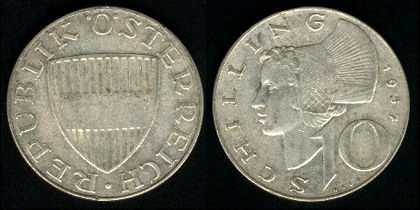 10 schilling, 1957, 295