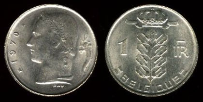 1 franc, Belgia, 1958, 184