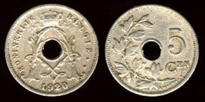 5 centimes, 1921, Albert I, 1921, 306