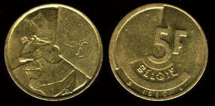 5 franci, Belgia (Belgie), 1986, 513