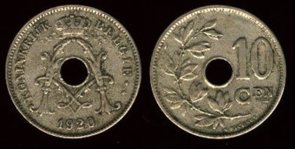 10 centimes, Belgia, Albert I (1909-1934),1927,232 - Europa