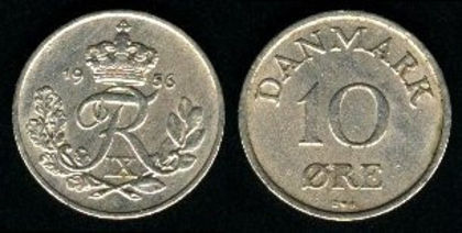 10 ore, Danemarca, Frederik al IX-lea, 1958, 103