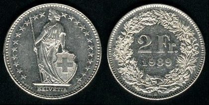 2 franci, 1990, 749