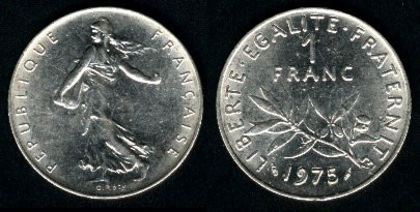 1 franc, Franta, 1961,38