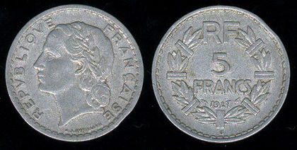 5 franci, 1947B, 535