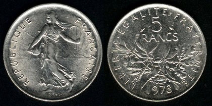 5 franci, 1973, 325