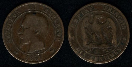 10 centimes, 1854, Napoleon III (Imperiu), 338