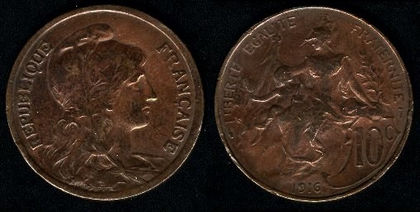 10 centimes, Franta, 1916, 152