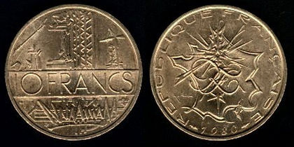 10 franc, Franta, 1978,189