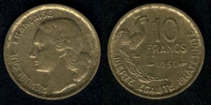 10 franci, 1952, 154