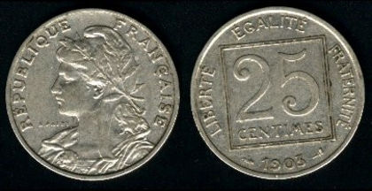 25 centimes, Franta, 1903, 117