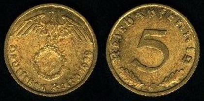 5 reichspfennig, Germania (al 3-lea Reich), 1939, 112 - Europa