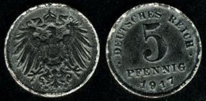 5 pfennig, 1920, Wilhelm II, 592