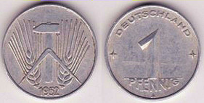 1 pfennig, 1952, 795