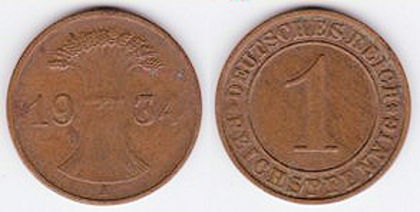 1 reichspfennig, 1935, 868
