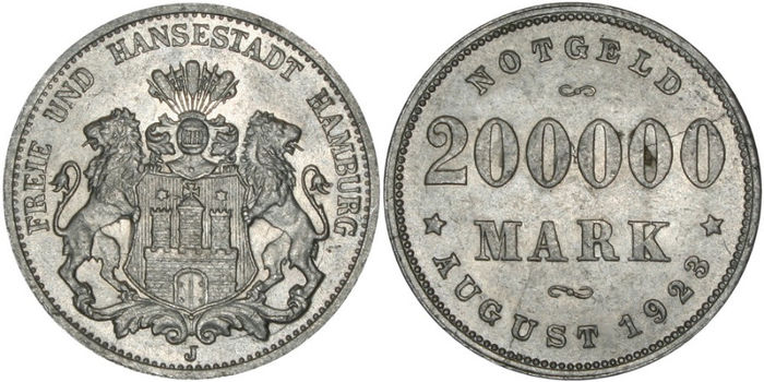 200000 marci, Germania (Hamburg), 1923, 23