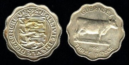 3 pence, Guernsey, 1956,190 - Europa