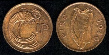 1 pingin, Irlanda, 1971, 72 - Europa