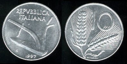 10 lire, Italia, 1976, 34 - Europa