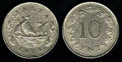 10 centi, Malta, 1972, 69 - Europa