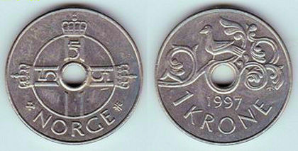 1 krone, 1997, 848 - Europa