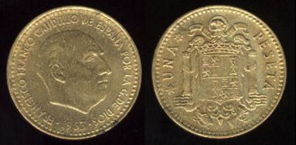 1 peseta, Spania, Francisco franco, 1947, 193