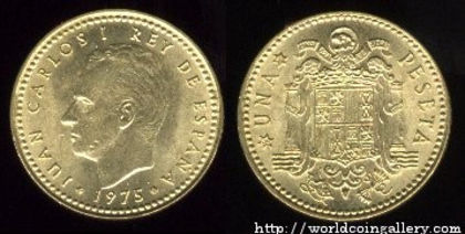 1 peseta, Spania, Juan Carlos I, 1975, 67 - Europa