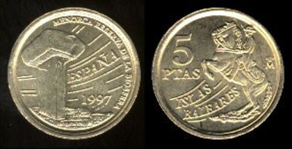 5 pesetas, 1997, Ins. Baleare, 447 - Europa