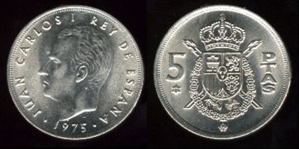 5 pesetas, Spania, 1975,194