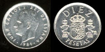 10 pesetas, 1985, 377