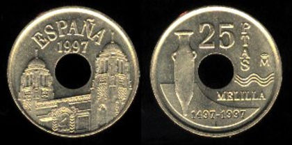 25 pesetas, Prov.Melilla, 1997, 378