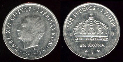 1 krona, 2002, Carl xvi Gustaf, 748