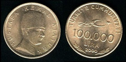 100.000 lire, Turcia, 1999, 500