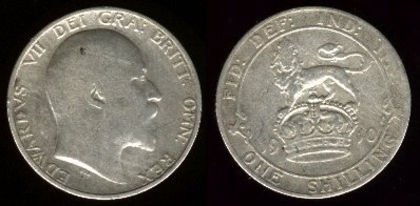 1 shilling, U.K., Edward VII (Av.), 1910