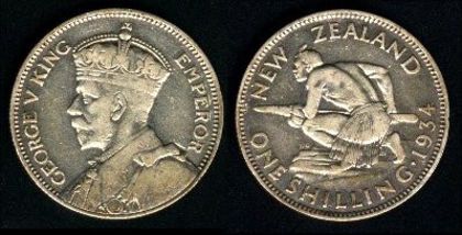 1 shilling, Noua Zeelanda, 1935,11 - Oceania