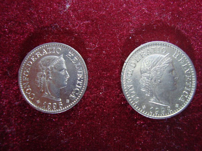 Set monede Elvetia - 7,80 lei; 10 rappen 1996 XF/KM#27 si 20 rappen 1992 XF/KM#29a
