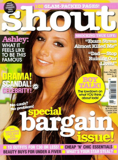 Capa-da-revista-Shout - Reviste cu Ashley Tisdale