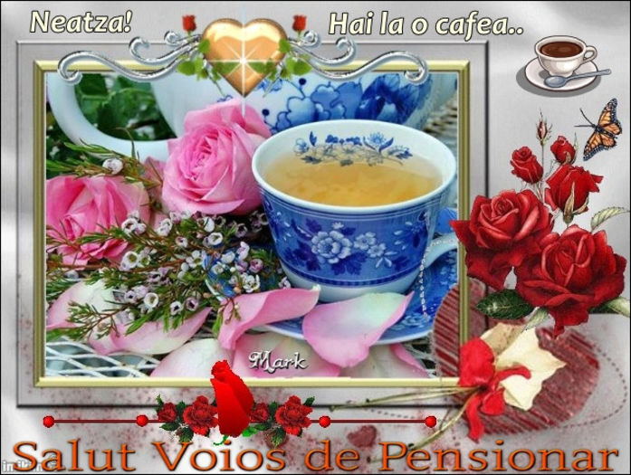 buna dimineata; Buna ziua si bine v-am gasit dragi prieteni.Va invit la o cafea pe forumul nostru www.svdp.forumactual.com precum si pe pagina noastra de facebook www.facebook.com/paginasalutvoiosdepensionar .
