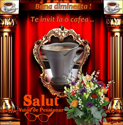 buna dimineata; Buna ziua si bine v-am gasit dragi prieteni.Va invit la o cafea pe forumul nostru www.svdp.forumactual.com precum si pe pagina noastra de facebook www.facebook.com/paginasalutvoiosdepensionar .
