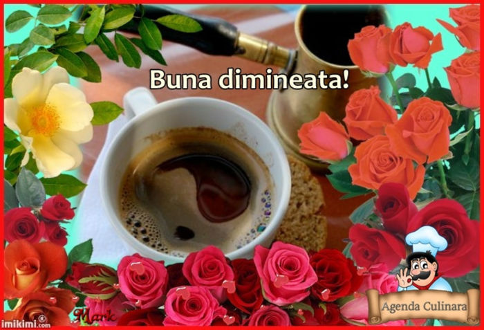 cafeaua de dimineata; Buna ziua si bine v-am gasit dragi prieteni.Va invit la o cafea pe forumul nostru www.agendaculinara.yes-da.com precum si pe pagina noastra de facebook www.facebook.com/AgendaCulinara.
