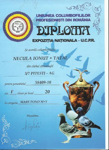 RO - 10 - 0058409 F   " 409 "; Loc 20 NATIONAL MARE FOND M   Y 

                         ( Expo ) 2013
