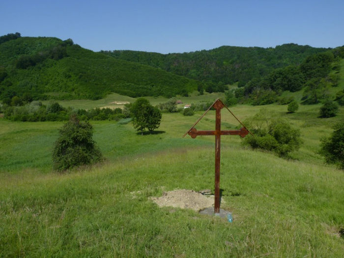 COLINA DE DEASUPRA FANTANII LOCUL UNDE S-A MONTAT CRUCEA. - DONARIUL de la Biertan Padurea Chimdru