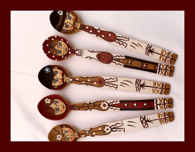 SDC16298 - LINGURI DE LEMN PICTATE MANUAL - tel 0771503314