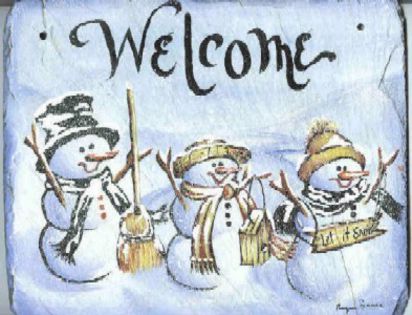 snowmen-welcome-slate - OMULETZI DE ZAPADA-OAMENI DE ZAPADA DRAGUTZI