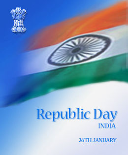 Ziua republicii; India celebreaza ziua republicii pe data de 26 ianuarie. Este una dintre cele trei sarbatori nationale ale Indiei. Desi India a obtinut independenta la 15 august 1947, acesta nu a avut inca o constitu
