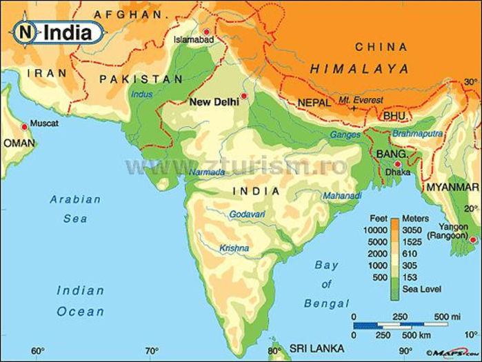  - 11- Harta Indiei si cateva informatii