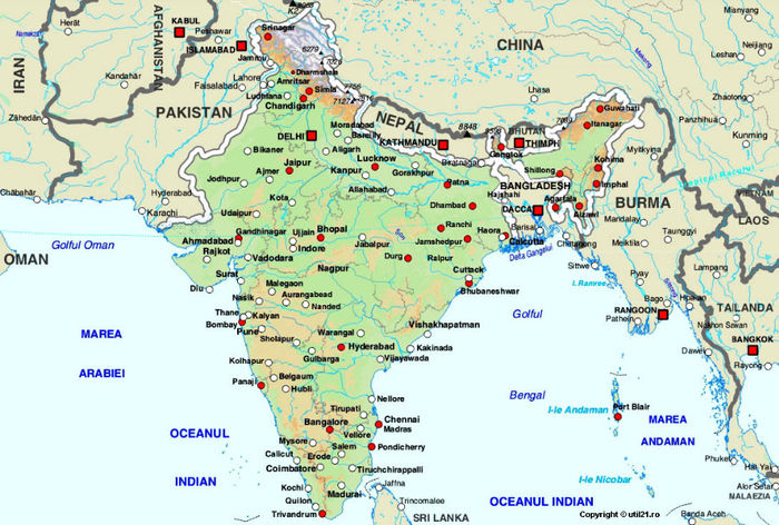  - 11- Harta Indiei si cateva informatii